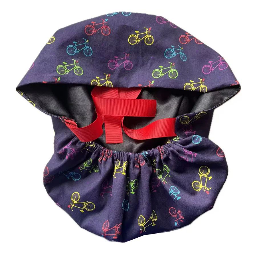 Reusable satin-lined ponytail scrub cap example