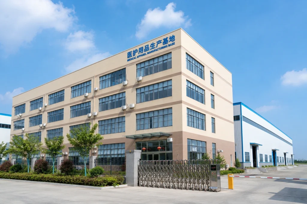 Medical apparel manufacturing factory in Xiangcheng, Henan, China.