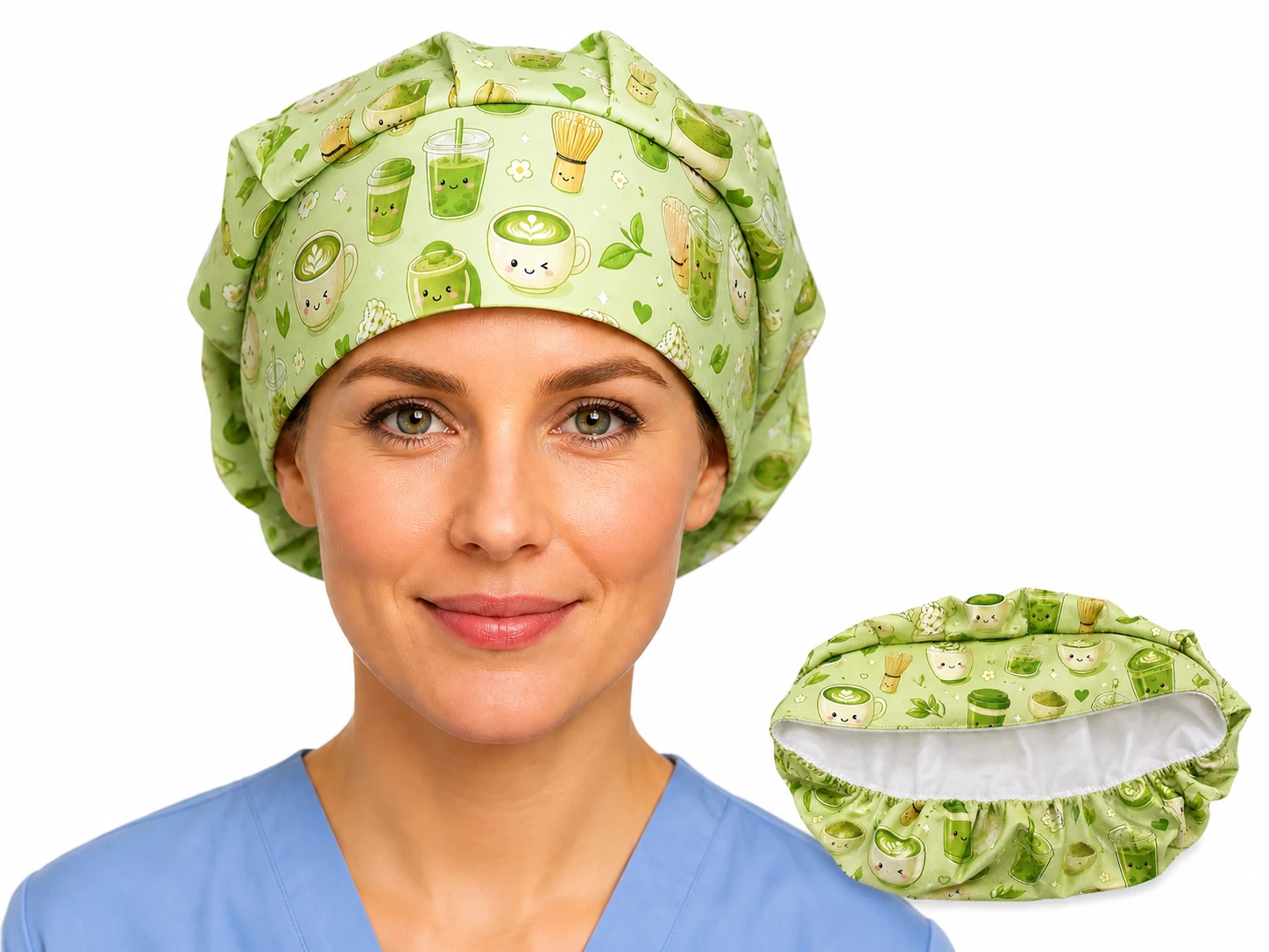 Reusable bouffant scrub caps with extra room for long and thick hair