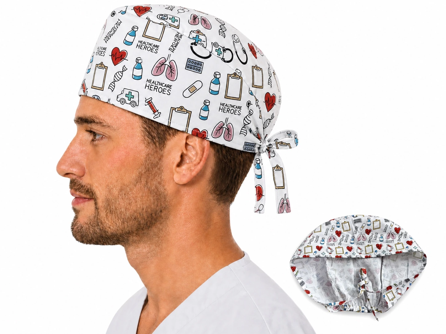 Reusable Pixie scrub caps with a close fit for short hair